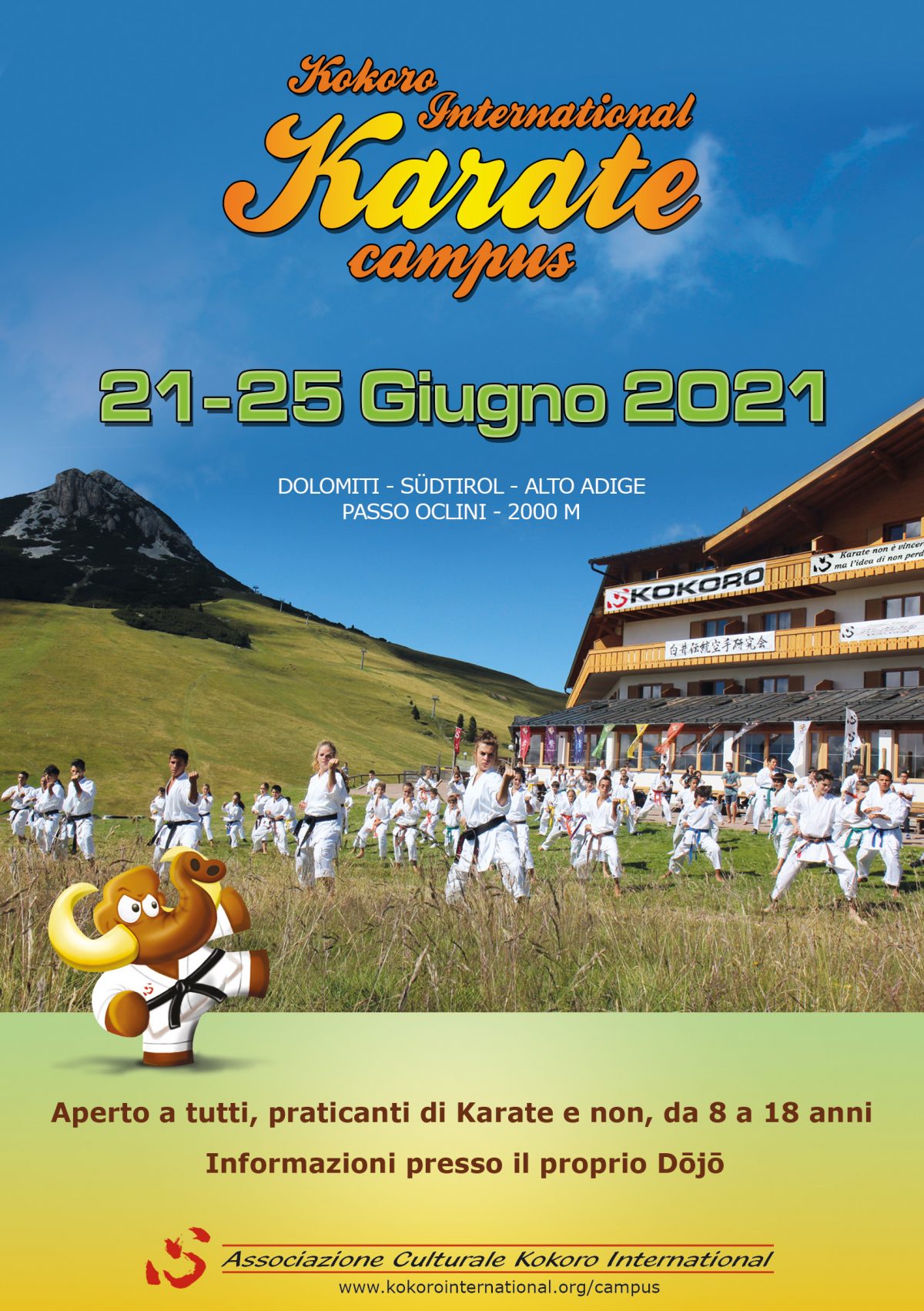 Kokoro International Karate Campus: Posticipato al 2021